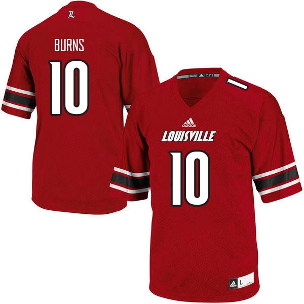 Men Louisville Cardinals #10 Rodjay Burns College Football Jerseys Sale-Red